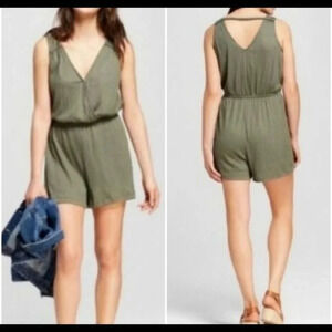 Universal Thread Surplice Top Elasticized Waist Lined Romper Stretchy Size 1X